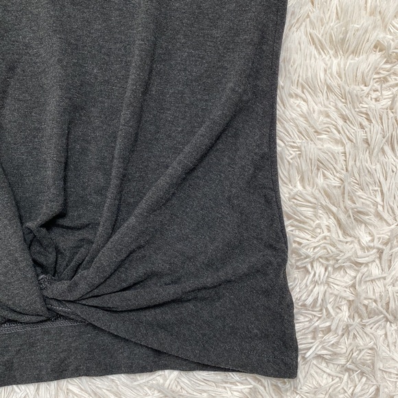 A New Day Twist Hem Sweatshirt 💗 Charcoal Gray - Picture 12 of 15